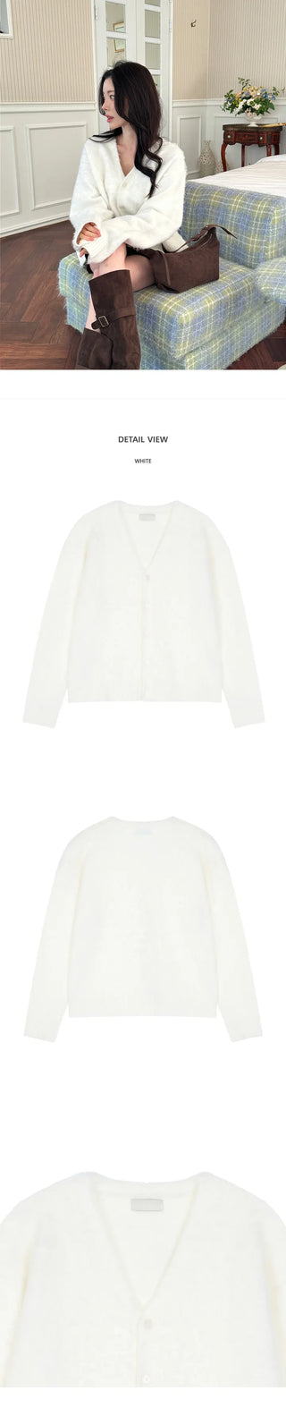 [Loose Fit] Brush Mohair Cardigan