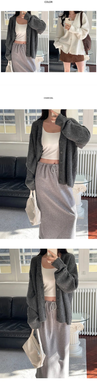[Loose Fit] Brush Mohair Cardigan