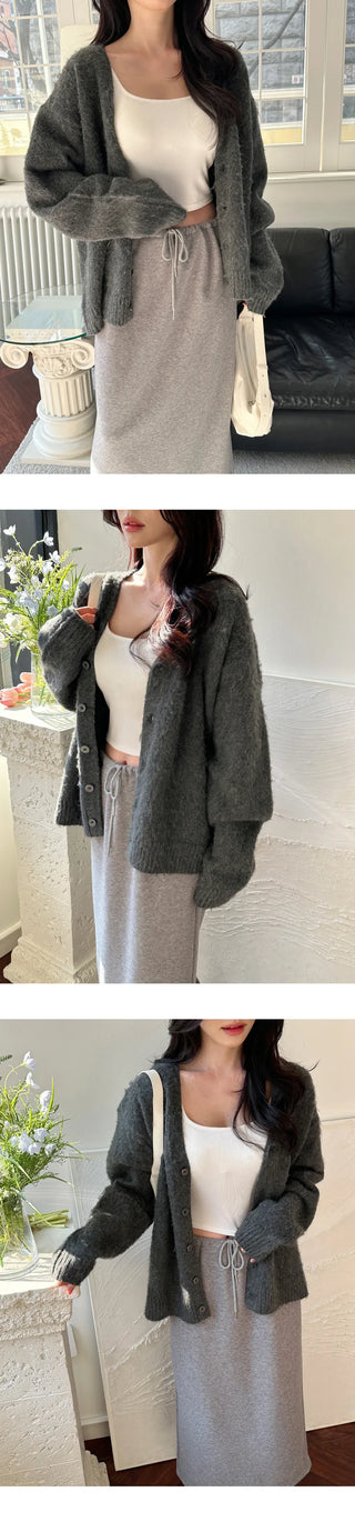[Loose Fit] Brush Mohair Cardigan