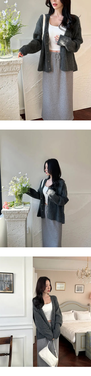 [Loose Fit] Brush Mohair Cardigan