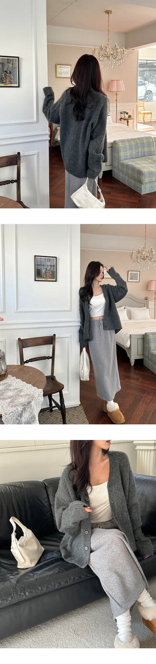 [Loose Fit] Brush Mohair Cardigan
