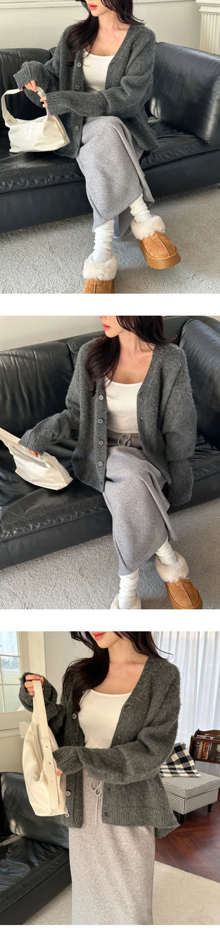 [Loose Fit] Brush Mohair Cardigan