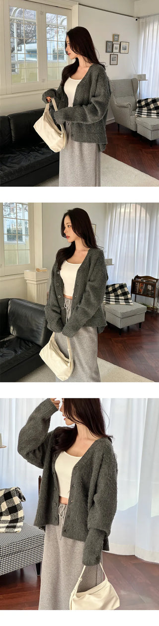 [Loose Fit] Brush Mohair Cardigan