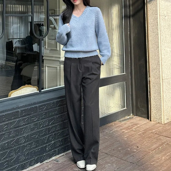 [Office Look] Fleece One-Pin Tuck Slacks