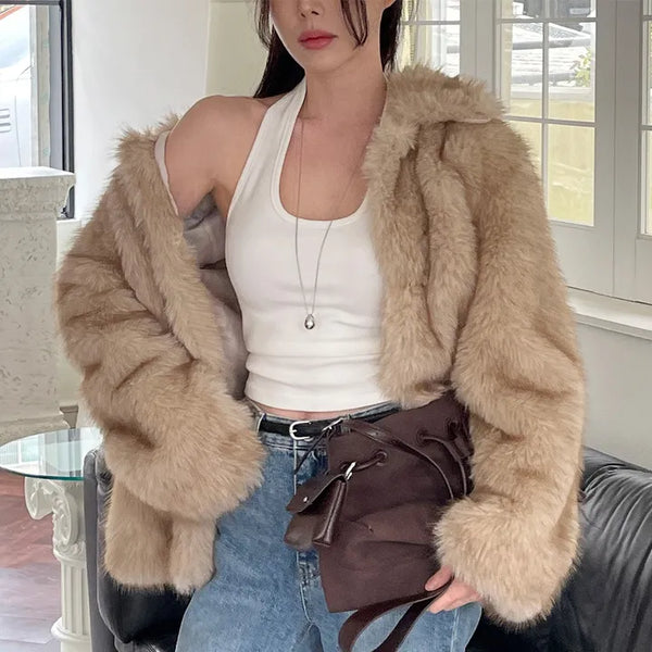 [Additional fleece ] Thick fleece halter neck sleeve