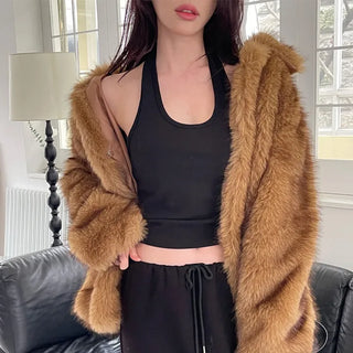 [Additional fleece ] Thick fleece halter neck sleeve