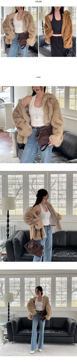 [Additional fleece ] Thick fleece halter neck sleeve