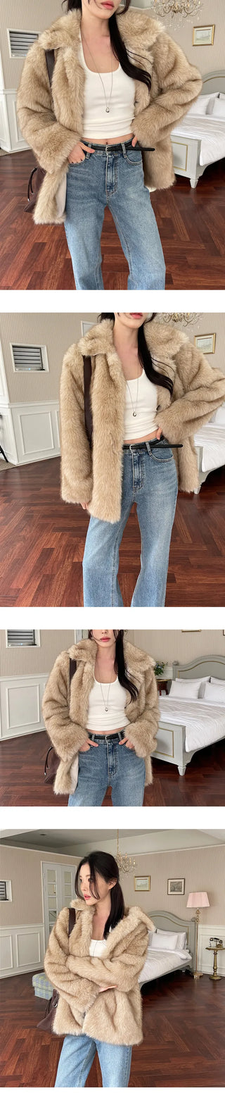 [Additional fleece ] Thick fleece halter neck sleeve