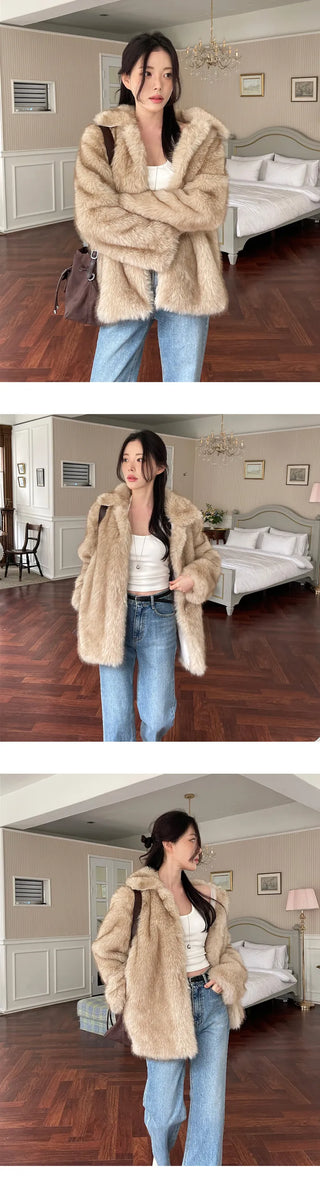[Additional fleece ] Thick fleece halter neck sleeve