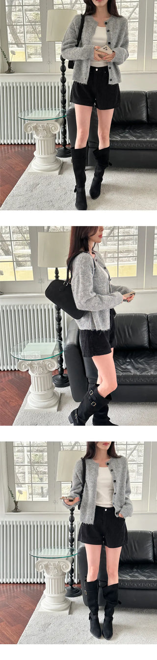 [Leg Line Cover] Suede Buckle Long Boots