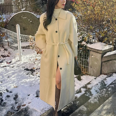 [Wool90Loose Fit] Wool Alpaca Handmade Long Coat