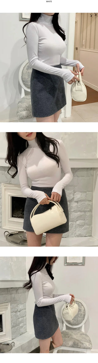 [Slim Fleece] Fleece Hand Warmer Turtleneck T-Shirt