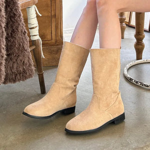 [2cm heel] Limit Suede Half Boots