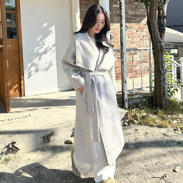 [100% Wool] Big Collar Shawl Handmade Coat