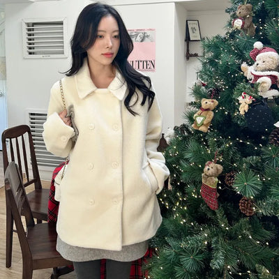 Half bouclé coat