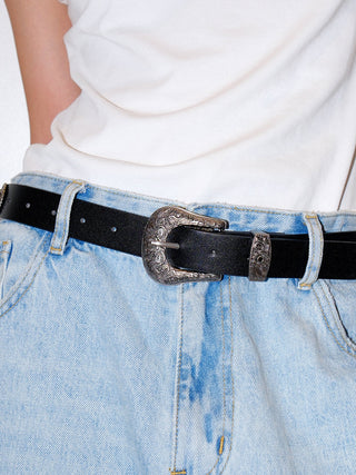 Black Carved Belt