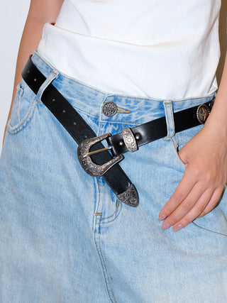 Black Carved Belt