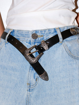 Black Carved Belt