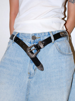 Black Carved Belt