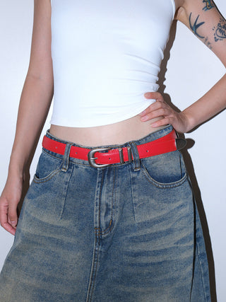 Distressed Silver Belt