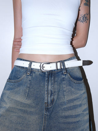 Distressed Silver Belt