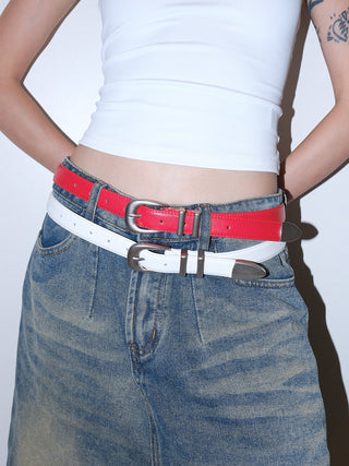 Distressed Silver Belt
