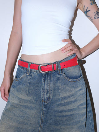 Distressed Silver Belt