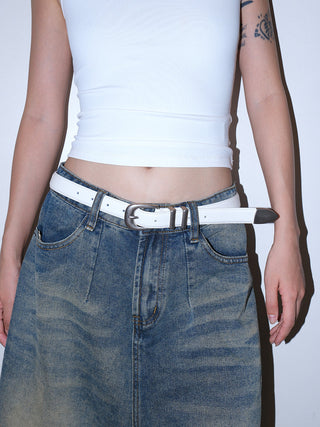 Distressed Silver Belt