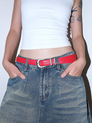 Distressed Silver Belt