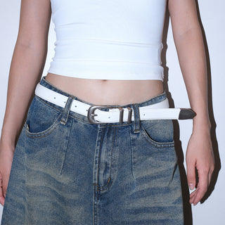 Distressed Silver Belt