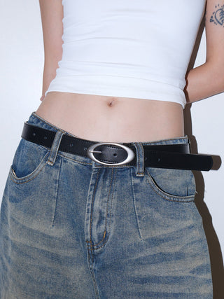 Oval Silver Belt