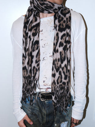Leopard Tassel Scarf