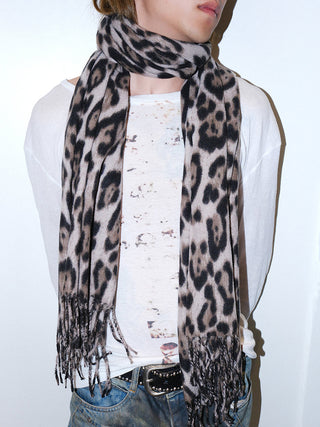 Leopard Tassel Scarf