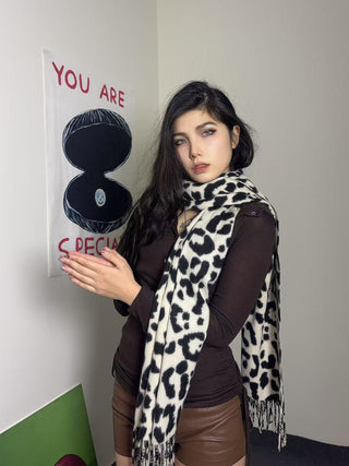 Leopard Tassel Scarf