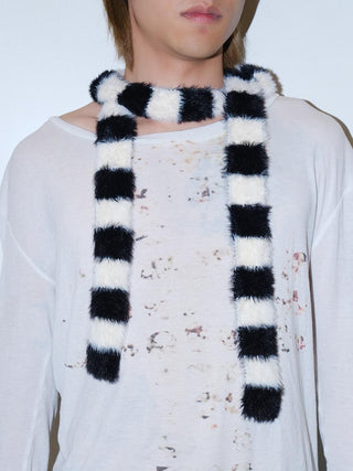 Striped Plush Scarf
