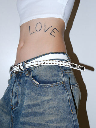 Rhinestone Punk Belt