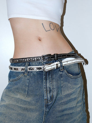 Rhinestone Punk Belt