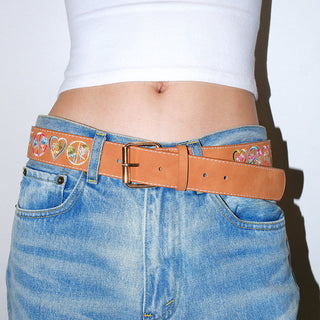 Embroidered Rose Belt