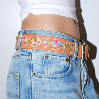Embroidered Rose Belt