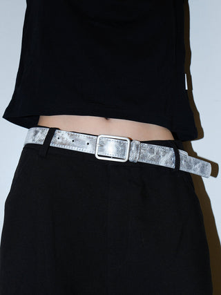 Distressed Silver Belt