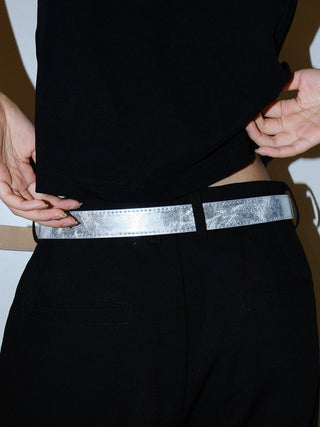 Distressed Silver Belt