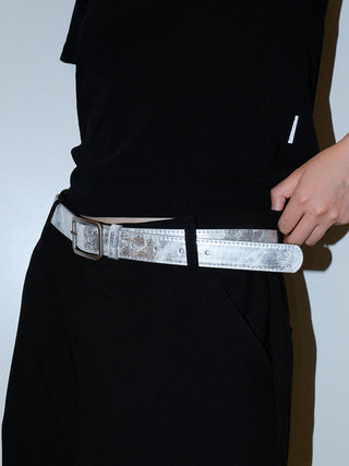 Distressed Silver Belt