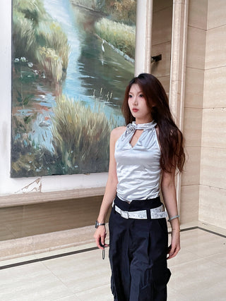 Distressed Silver Belt