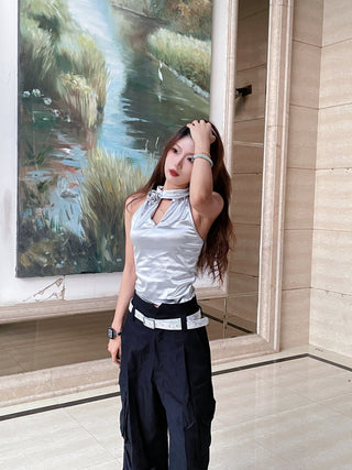 Distressed Silver Belt