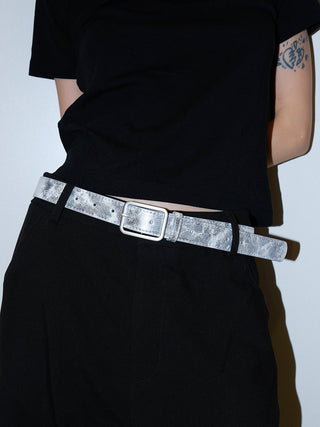 Distressed Silver Belt