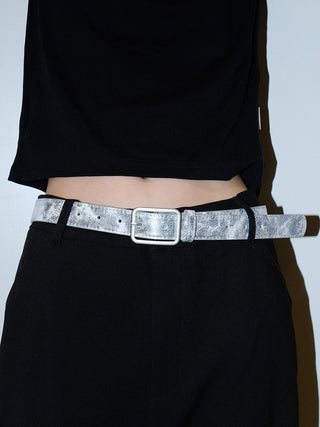 Distressed Silver Belt