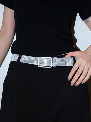 Distressed Silver Belt