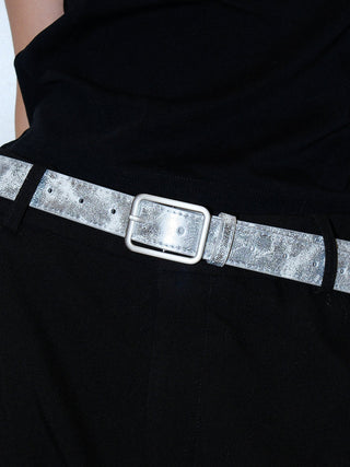 Distressed Silver Belt
