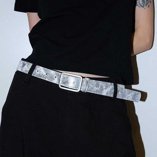 Distressed Silver Belt