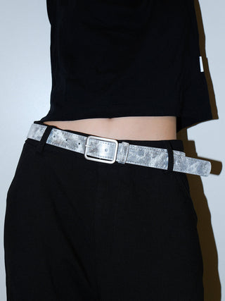 Distressed Silver Belt